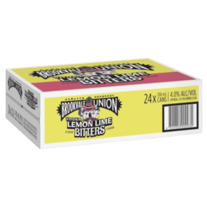 BROOKVALE UNION VODKA LEMON LIME & BITTERS Can 330ml - 4 x 6 Pack Carton