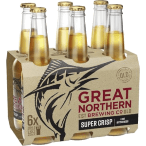 GREAT NORTHERN Super Crisp 3.5% Bottle 330ML - 6 Pack