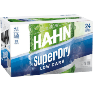 HAHN SUPER DRY (LOW CARB) 4.6% Bottle 330ml - 4 x 6 Pack Carton