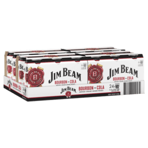JIM BEAM & COLA 3.5% MID Can 375ml - 4 x 6 Pack Carton