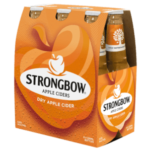 STRONGBOW DRY APPLE CIDER Bottle 330ml - 6 Pack