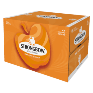 STRONGBOW DRY APPLE CIDER Bottle 330ml - 4 x 6 Pack Carton