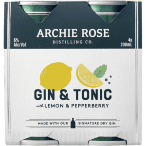 ARCHIE ROSE GIN & TONIC Can 200ml - 4 Pack
