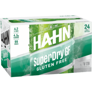 HAHN SUPER DRY GLUTEN FREE Bottle 330ml - 4 x 6 Pack Carton