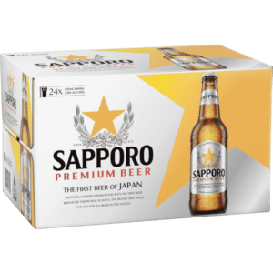 SAPPORO PREMIUM LAGER Bottle 355ml - 4 x 6 Pack Carton