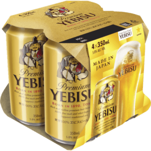 YEBISU PREMIUM BEER Can 350ml - 4 Pack