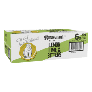 BUNDABERG ALCOHOLIC LEMON LIME BITTERS Can 375ml - Case