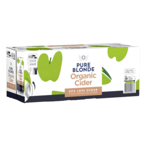 PURE BLONDE ORGANIC CIDER Can 375ml - 10 Pack