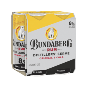 BUNDY & COLA 8% Can 250ml - 4 Pack