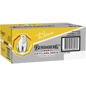 BUNDY & COLA 8% Can 250ml - 6 x 4 Pack Carton9310495088850