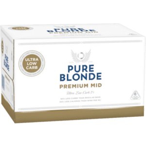 PURE BLONDE MID-STRENGTH LAGER Bottle 330ml - 4 x 6 Pack Carton