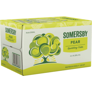 SOMERSBY PEAR CIDER Bottle 330ml - 4 x 6 Pack Carton