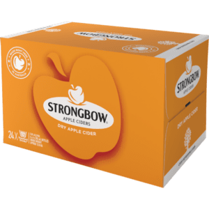 STRONGBOW DRY APPLE CIDER Bottle 355ml - 4 x 6 Pack Carton